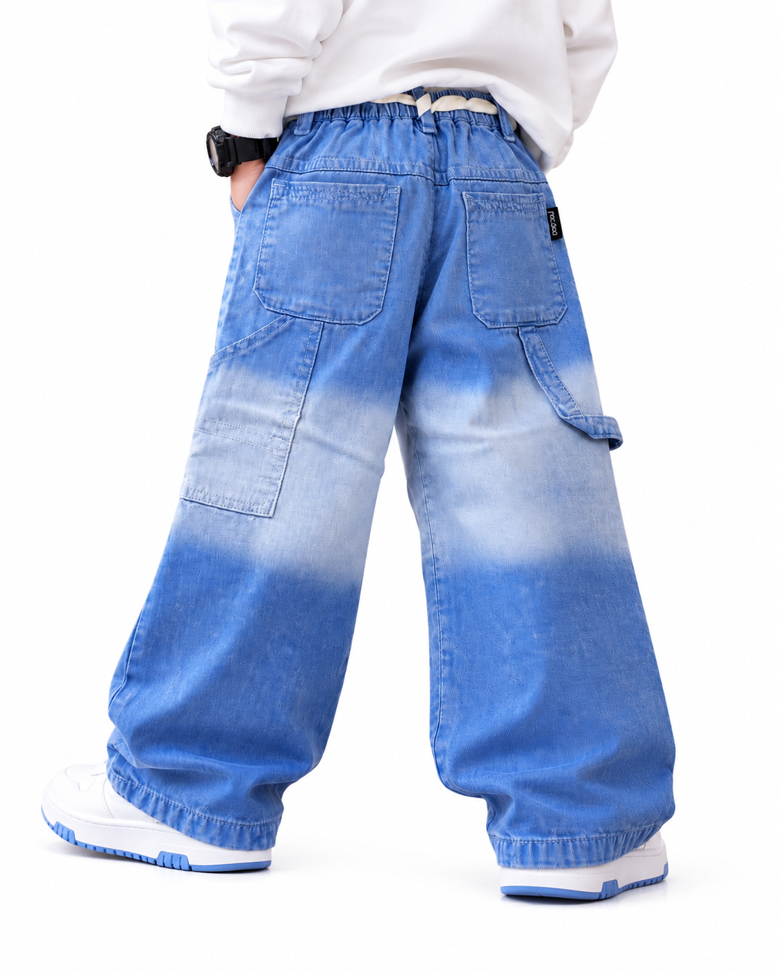 Bleached Blue Carpenter Jeans back