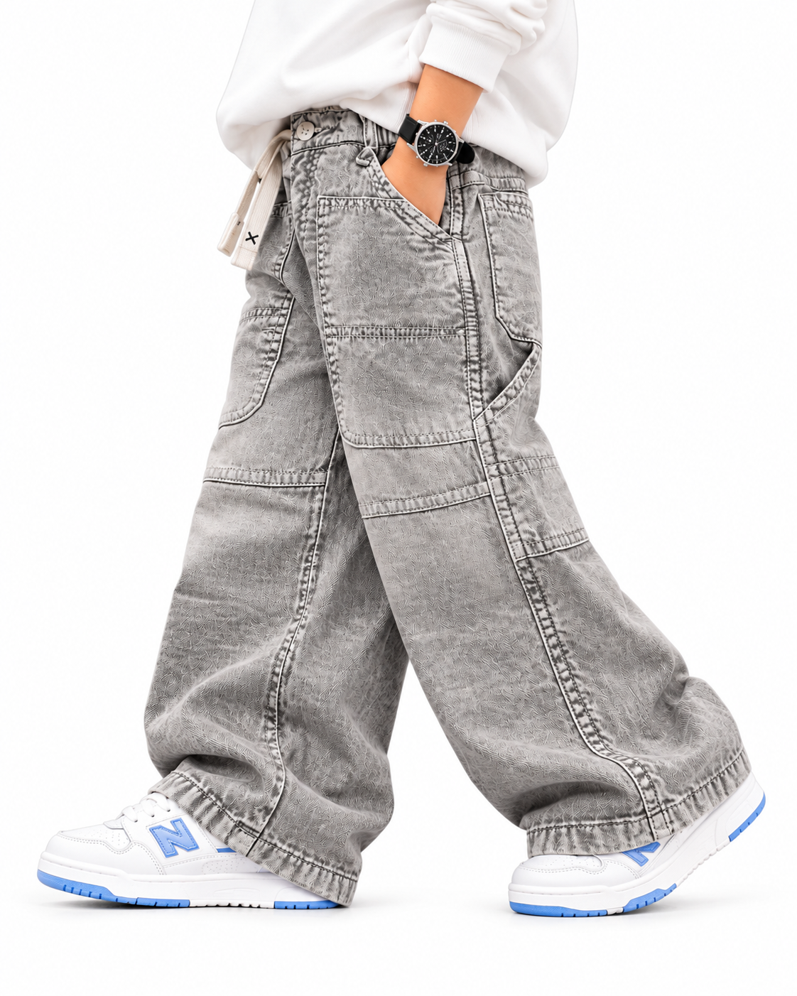 Stone Grey Carpenter Jeans side