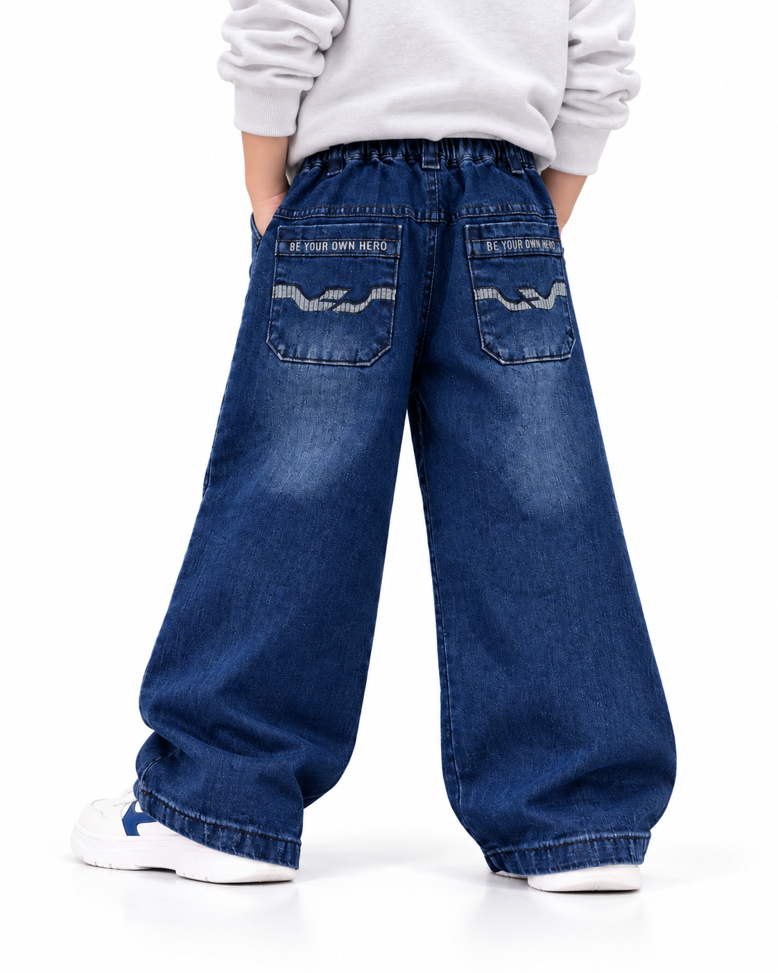 Indigo Graphic Skater Jeans back